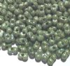 25 grams of 3x7mm Marble Green Lustre Farfalle Seed Beads